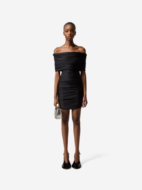 Pleated Off-Shoulder Dress