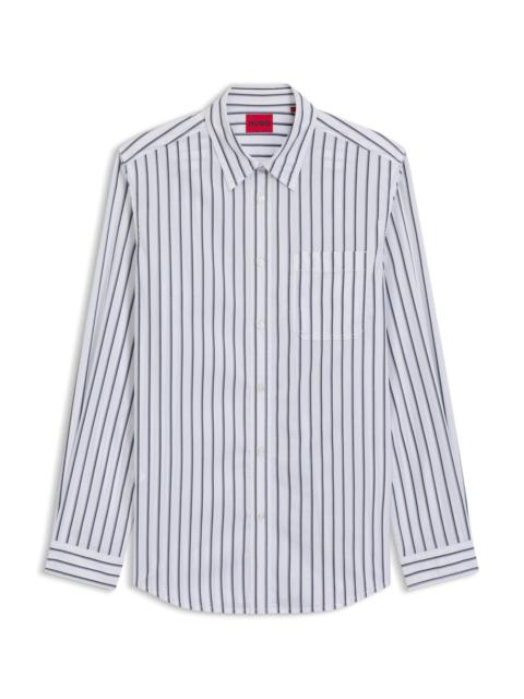 STRIPED OVERSIZED-FIT SHIRT IN COTTON POPLIN