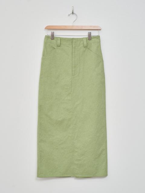 Washed Hard Twist Canvas Skirt - Green