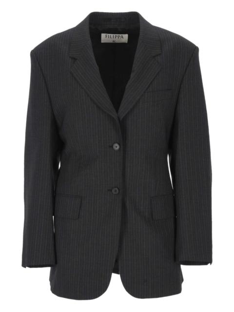 pinstripe buttoned jacket