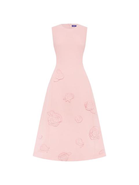 Cleo rose appliqué midi dress