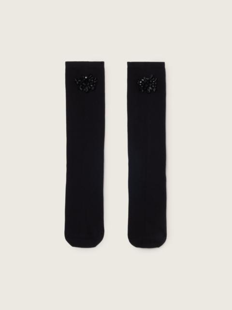 Beaded Flower Cluster Socks