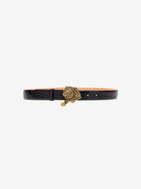 Belt with gold buckle