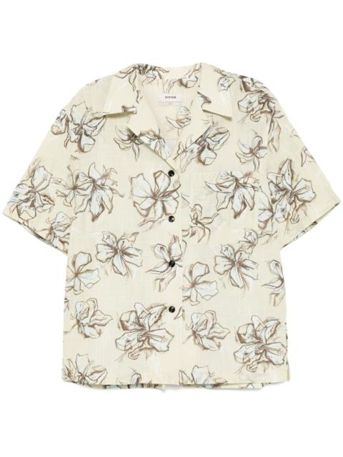 flower-printed bowling shirt