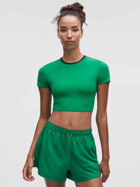 Tight-Fit Cropped Shelf-Bra T-Shirt *Light Support, B/C Cup