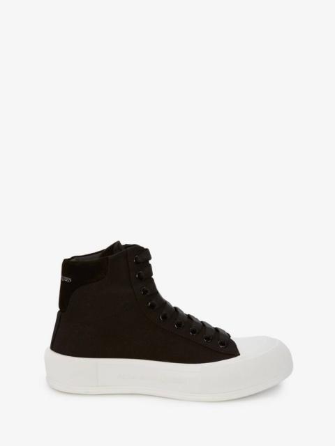 Deck Plimsoll High Top in Black
