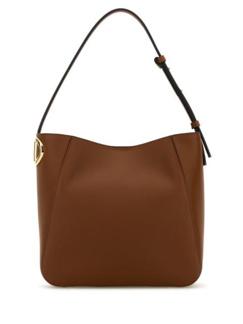 Brown leather VLogo bucket bag