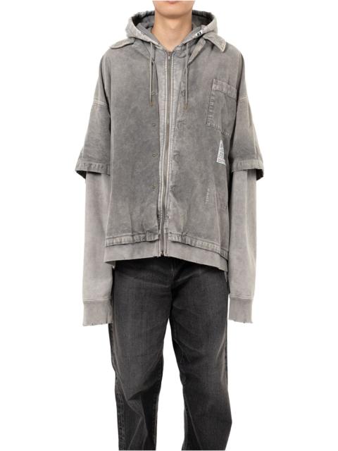 Corduroy Hooded Layered Shirt