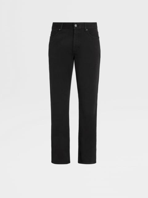BLACK STRETCH COTTON ROCCIA JEANS
