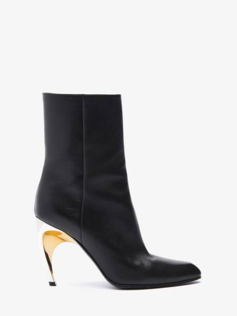 Women's Armadillo Ankle Boot in Black/silver/gold