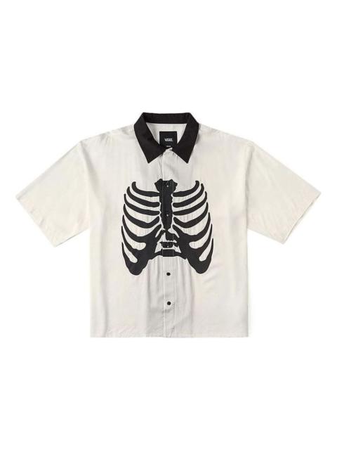 Vans Skeleton Short Sleeve Shirt 'Beige Black' VN000JHHFS8