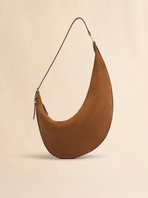 BROWN SUEDE DOT SMALL HOBO BAG