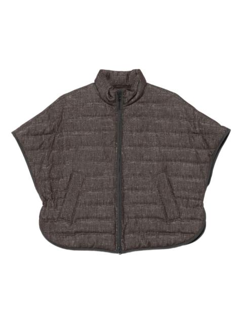 quilted zip-front jacket