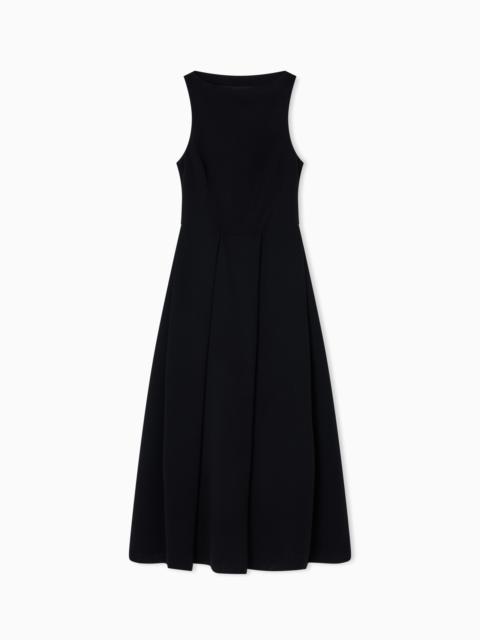 TECHNICAL CADY SLEEVELESS DRESS WITH PLEATS