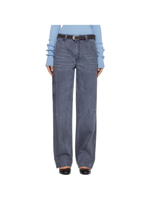 Navy Long Painter Jeans