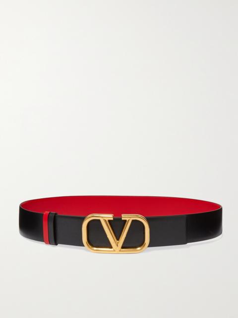 Valentino Garavani Vlogo Reversible Leather Belt
