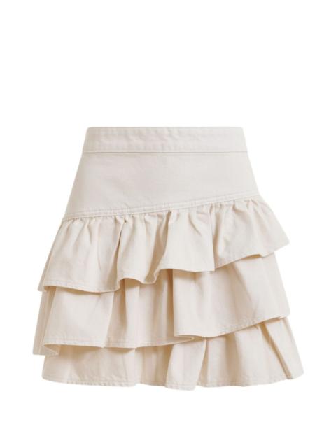 ruffled mini skirt