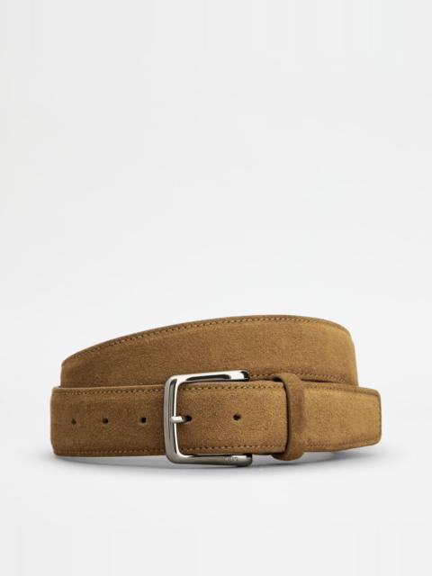BELT IN SUEDE - BROWN