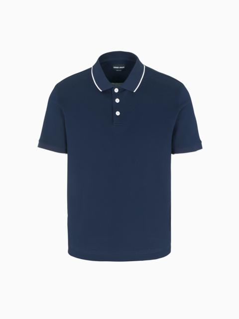Piqué polo shirt in lisle cotton yarn