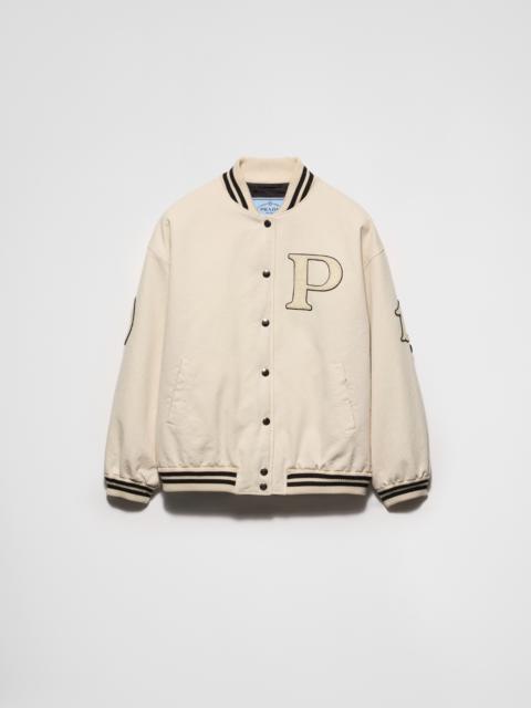 Canvas bomber jacket with patches