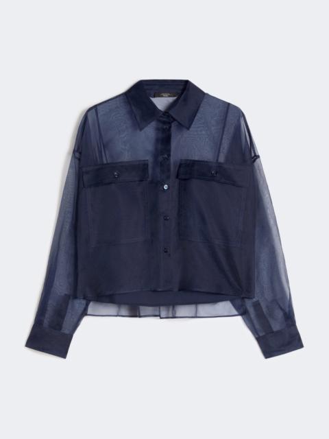 Silk organza shirt - NAVY