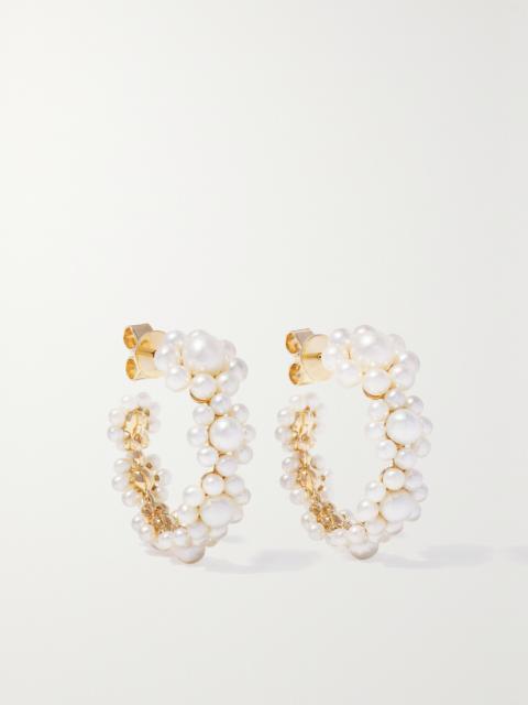 Jardin Boucle 14-karat Gold Pearl Earrings