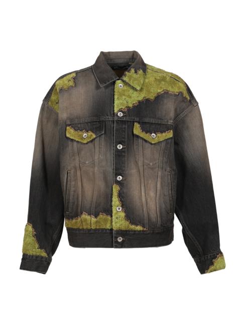 MOSS-GROWN WOOD DENIM JACKET / BLK