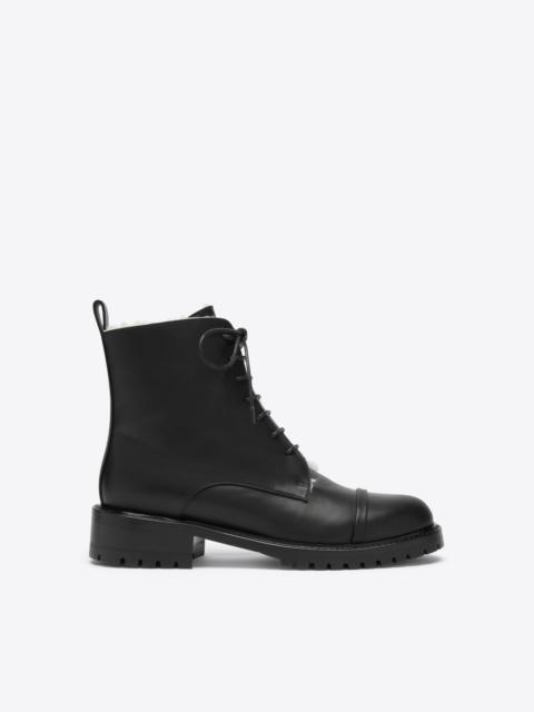 Miller Black Shearling Lined Combat Boots