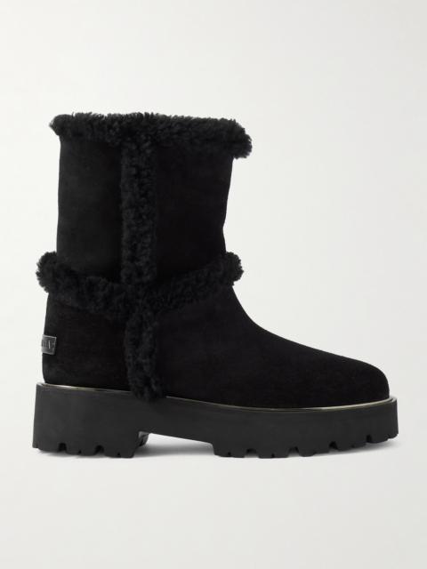 Teddi Shearling-trimmed Suede Boots