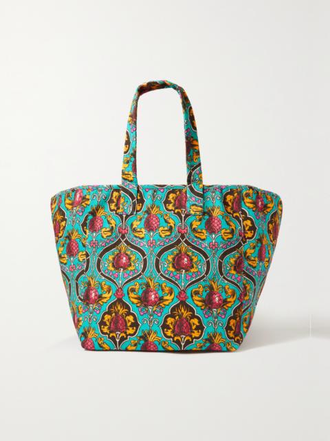 Reversible Printed Stretch-cotton Tote