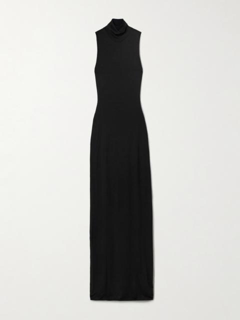 Harlow Stretch-modal Jersey Turtleneck Maxi Dress