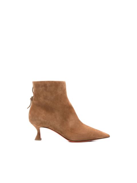 point-toe suede boots