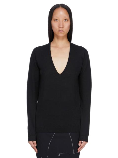 Temple V-neck long-sleeve sweater