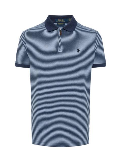 STRIPED COTTON-BLEND POLO