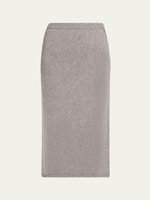 Glacier Cashmere Knit Midi Skirt