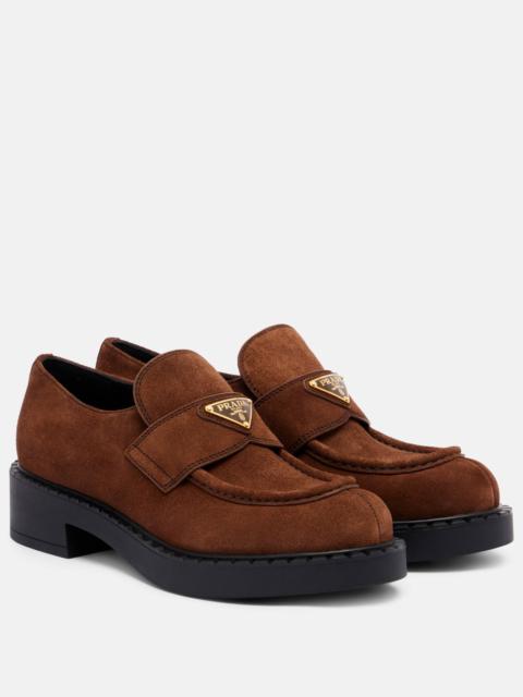 Chocolate suede loafers