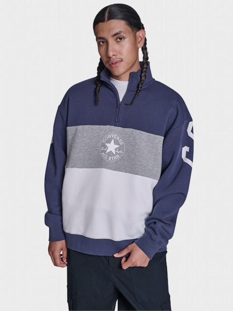 Retro Stripe Relaxed Quarter-Zip Sweatshirt