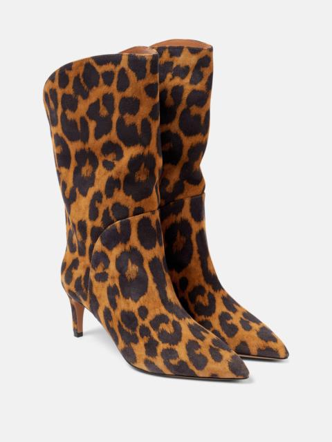Gaia 60 leopard-print suede boots