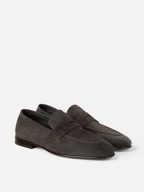 Suede soft penny loafers