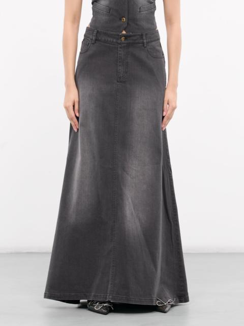 Denim Washed Long Skirt