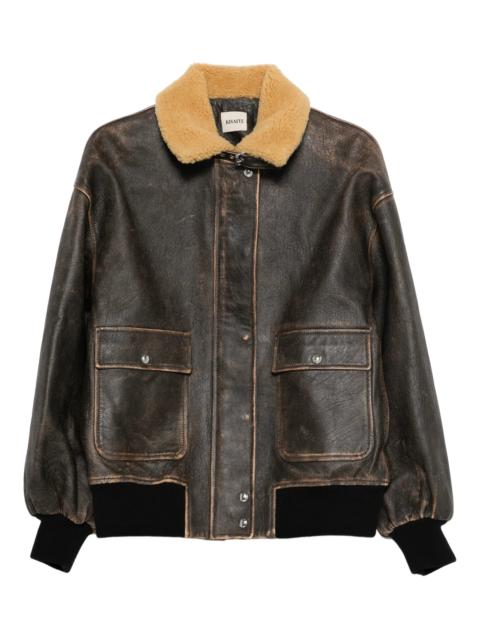 Khaite Sandor Fur Collar Pocket Jacket