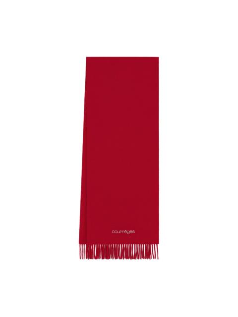 embroidered fringed scarf