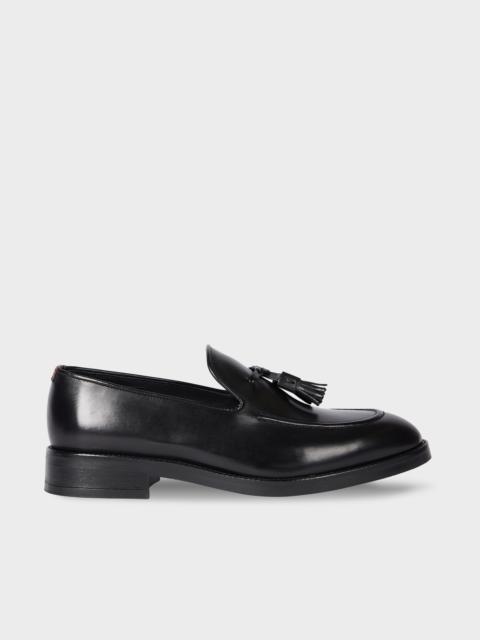 Black Leather 'Lawrence' Tassel Loafers