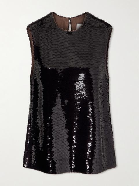 Luminessa Sequined Satin Top