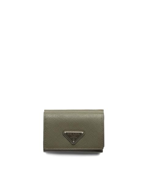 logo-plaque Saffiano leather wallet
