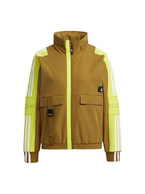 (WMNS) adidas Str Jkt Warm Training Sports Storage Simple Hooded Fleece Lined Jacket Yellow GP0623