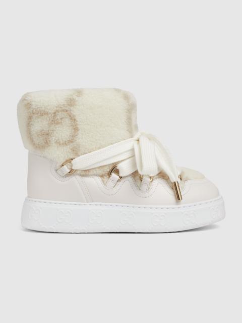 Women's wool-effect boot