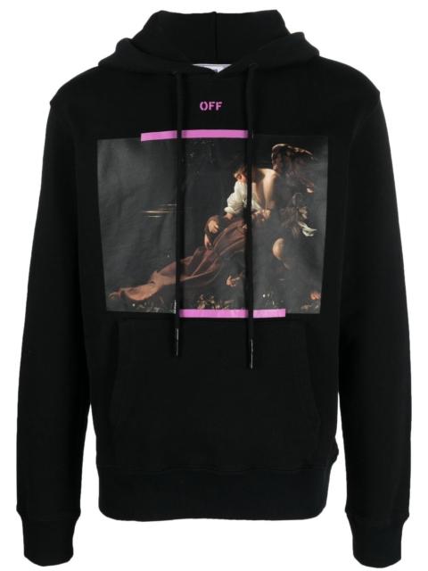 Caravaggio print cotton hoodie