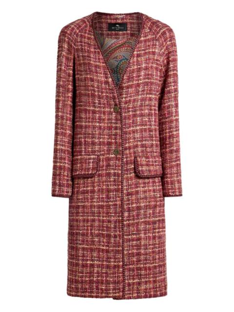 tweed single-breasted coat