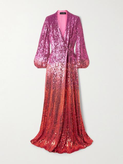 Sequined Jersey Wrap Gown